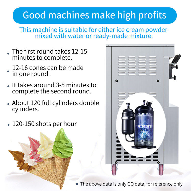 Piso de BT-25FB 25L/H que coloca la máquina suave comercial de acero inoxidable del helado